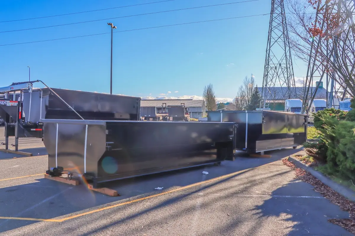 Roll-off dumpster ready for waste disposal at job site for 15 Yard Dumpster Rental in Argentine